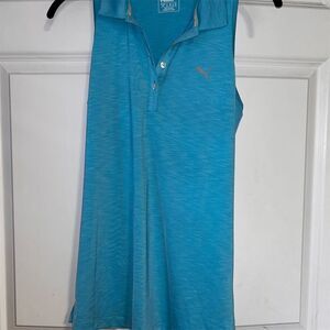 Puma Women's Sleeveless Racerback Golf Polo Blue Size S